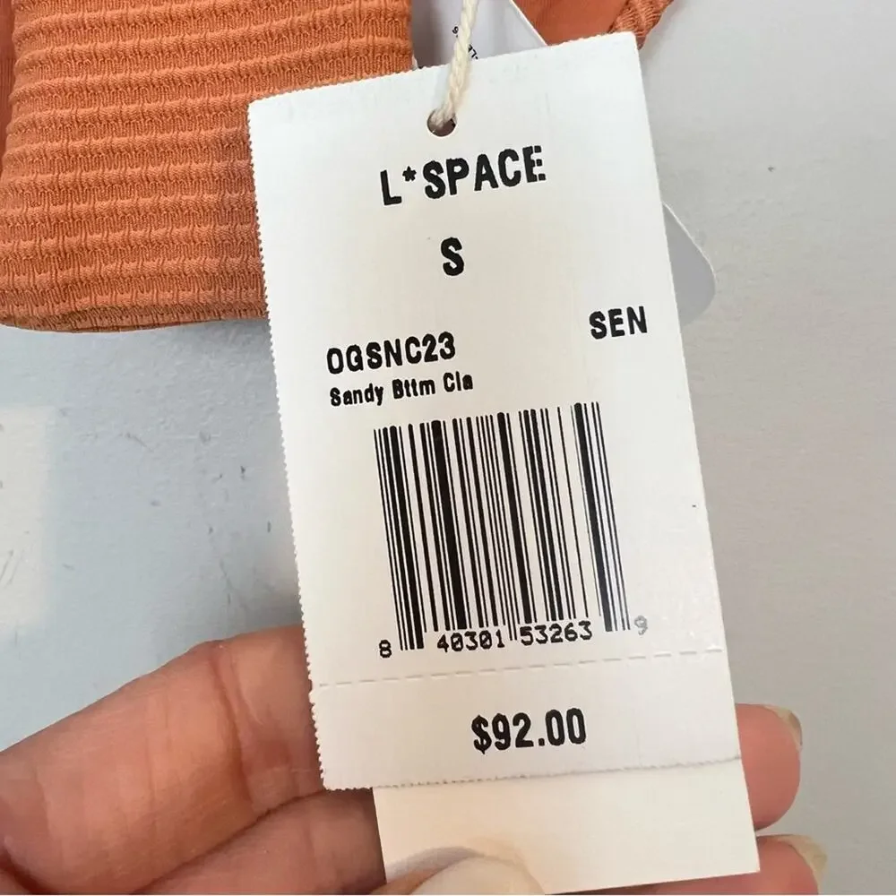 NWT l*space Nikita Top + Sandy Bottom Bikini SET in Sienna sz S Ribbed Eco Chic